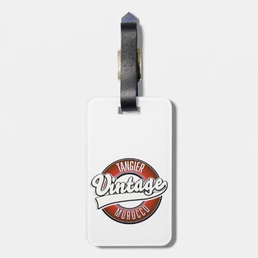 Tangier Marokko vintage logo Bagagelabel (Achterkant verticaal)