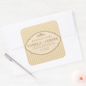 Tangkleurig vintage victoriaans productlabel voor  vierkante sticker (Envelop)