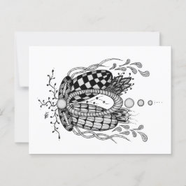 Tangle Art: Florales Design, Ovale Briefkaart