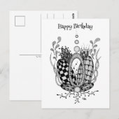 Tangle Art: Florales Design, Ovale -  Briefkaart (Voorkant / Achterkant)