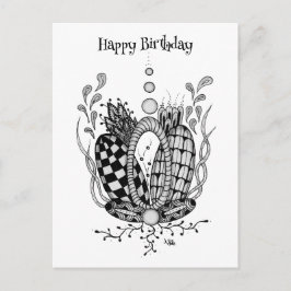 Tangle Art: Florales Design, Ovale -  Briefkaart