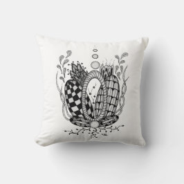 Tangle Art: Florales Design, Ovale -  Kussen