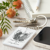 Tangle Art: Florales Design, Ovale -  Sleutelhanger (Voorkant Rechts)