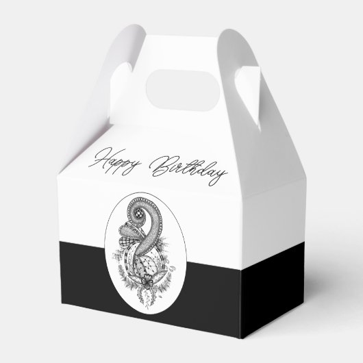 Tangle Art: Florales Motiv -  Bedankdoosjes (Voorkant Zijde)