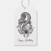 Tangle Art: Florales Motiv -  Cadeaulabel (Voorkant)