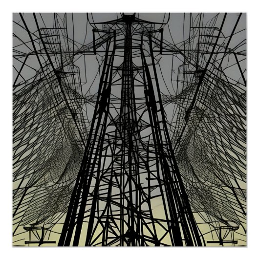Tangle of Wires Pylon Perfect Poster (Voorkant)