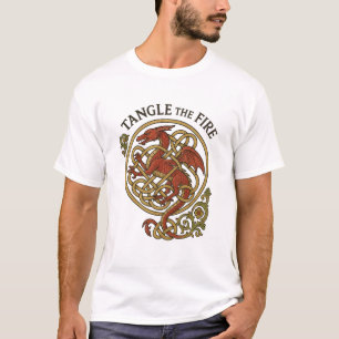 Tangle The Fire Keltische Knoop Embleem T-Shirt