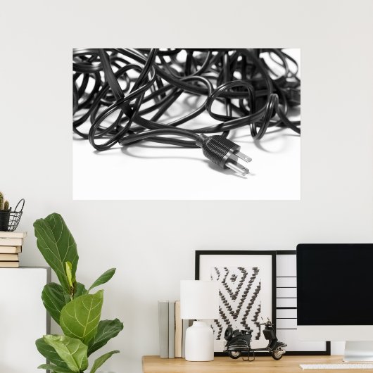 Tangle van stroomkabels poster (Thuiskantoor)