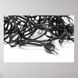 Tangle van stroomkabels poster
