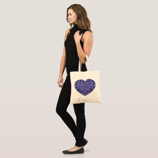 Tangled Blue Heart Canvas tas (Voorkant (model))