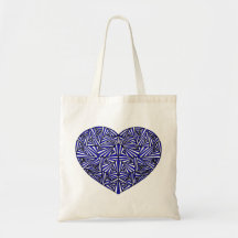 Tangled Blue Heart Canvas tas