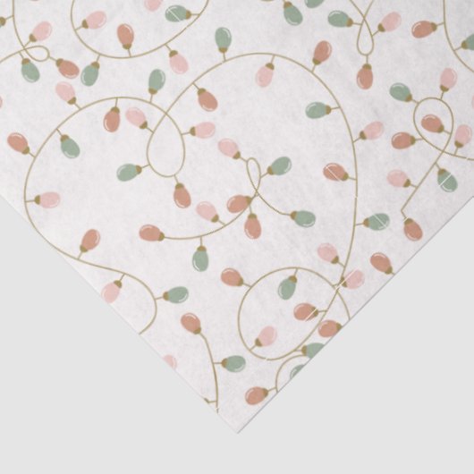 Tangled Coloured Christmas Lights White Christmas Tissuepapier (Detail)