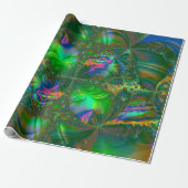 Tangled Destiny Psychedelic Fractal Cadeaupapier (Uitgerold)