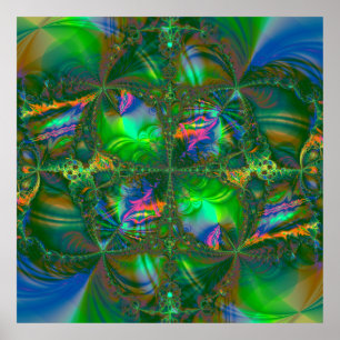 Tangled Destiny Psychedelic Fractal Poster