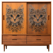 Tangled Doodle Cat Art in Black voor Decoupage - Tissuepapier