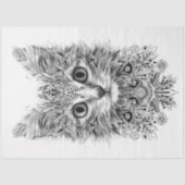 Tangled Doodle Cat Art in Black voor Decoupage - Tissuepapier (Voorkant)