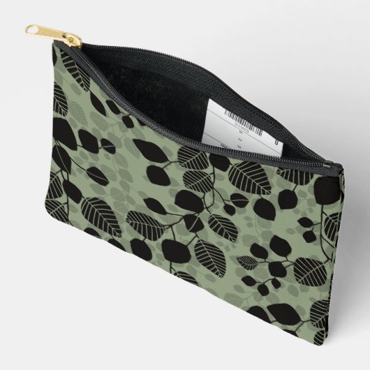 Tangled Foliage Canopy Black Botanical Silhouette Etui (Open)