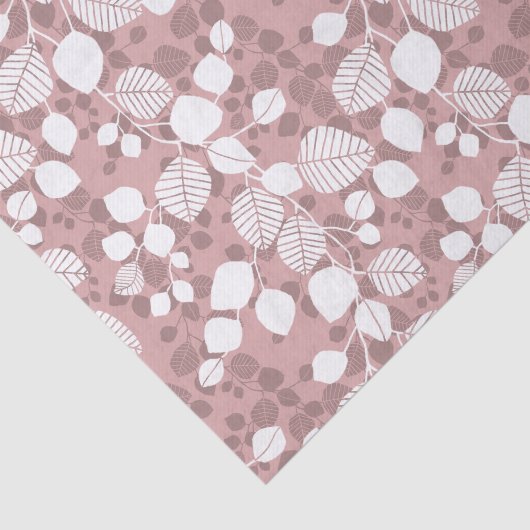 Tangled Foliage Canopy Blush Botanical Silhouette Tissuepapier (Detail)