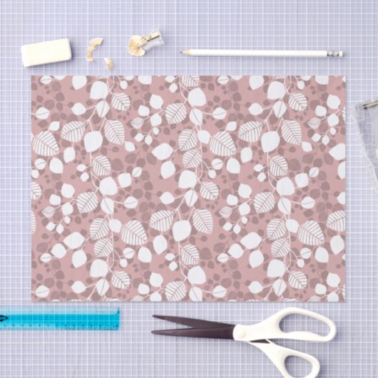 Tangled Foliage Canopy Blush Botanical Silhouette Tissuepapier (Craft)