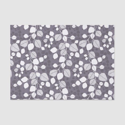 Tangled Foliage Canopy Botanical Leaves Silhouette Tissuepapier (Voorkant)