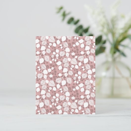 Tangled Foliage Canopy Botanicals Blush Pink Art Briefkaart (Staand voorkant)