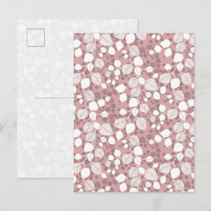 Tangled Foliage Canopy Botanicals Blush Roze Kunst Briefkaart