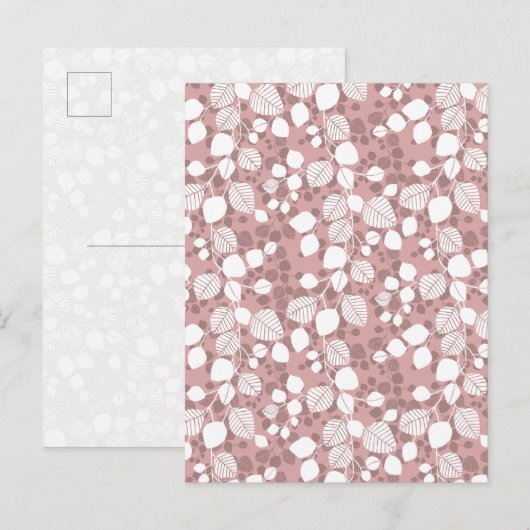 Tangled Foliage Canopy Botanicals Blush Roze Kunst Briefkaart (Voorkant / Achterkant)
