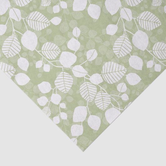 Tangled Foliage Canopy Muted Lime Botanical Tissuepapier (Detail)