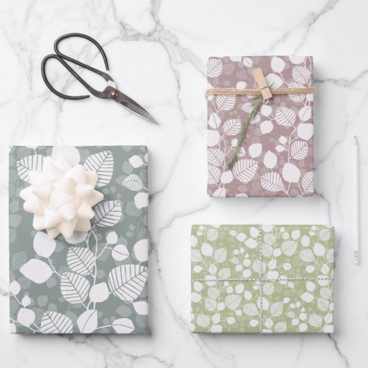 Tangled Foliage Canopy Pastel Botanisch Inpakpapier Vel (Voorkant)