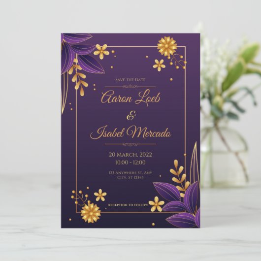 Tangled Geïnspireerd Bruiloft Uitnodiging Kaart (Staand voorkant)