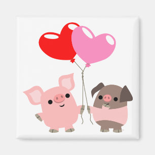 Tangled harten (Cartoon Varkens) Magnet