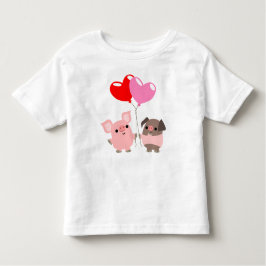 Tangled Hearts (Cartoon Pigs) kinderen T-shirt