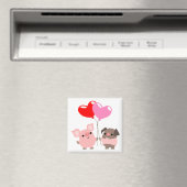 Tangled Hearts (Cartoon Pigs) Magnet (Insitu (Vaatwasser))