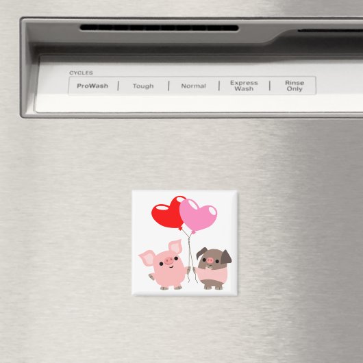 Tangled Hearts (Cartoon Pigs) Magnet (Insitu (Vaatwasser))
