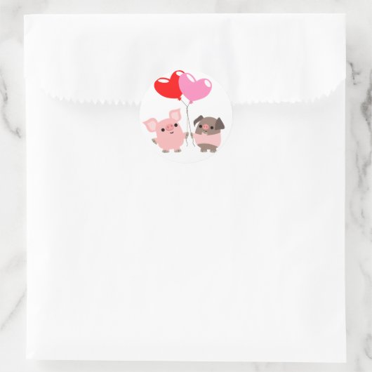 Tangled Hearts (Cartoon Pigs) sticker (Tas)
