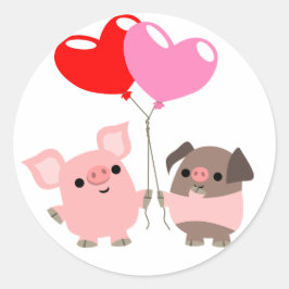 Tangled Hearts (Cartoon Pigs) sticker