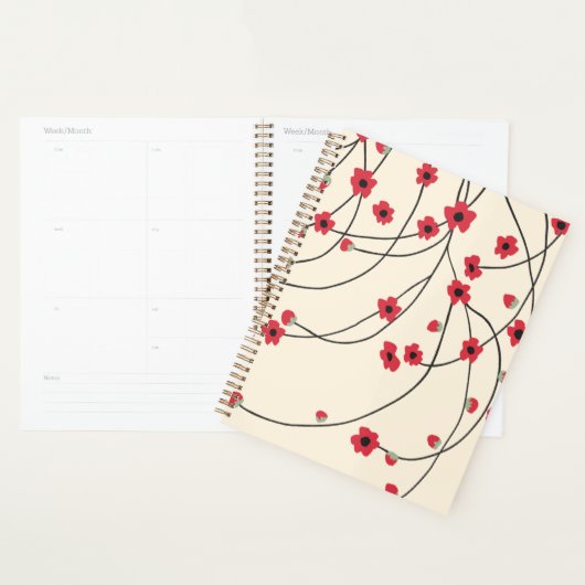 Tangled in Bloom Crimson Red Warm Vanilla Planner (Display)