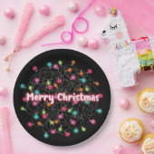 Tangled kerstlampjes Merry-kerstneontekst Papieren Bordje (Feest)