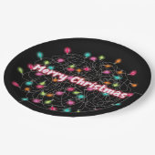 Tangled kerstlampjes Merry-kerstneontekst Papieren Bordje (Gekanteld)