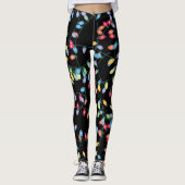 Tangled kerstlampjes zwart leggings (Voorkant)
