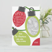 Tangled Lights Kaart met kerstfoto's (Staand voorkant)