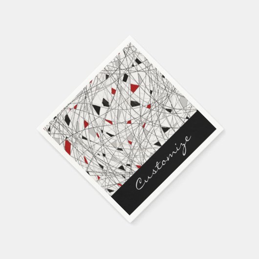 Tangled Lines Abstract Pattern Napkins Servetten (Hoek)