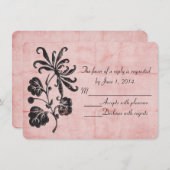 Tangled Roze RSVP Kaart (Voorkant / Achterkant)