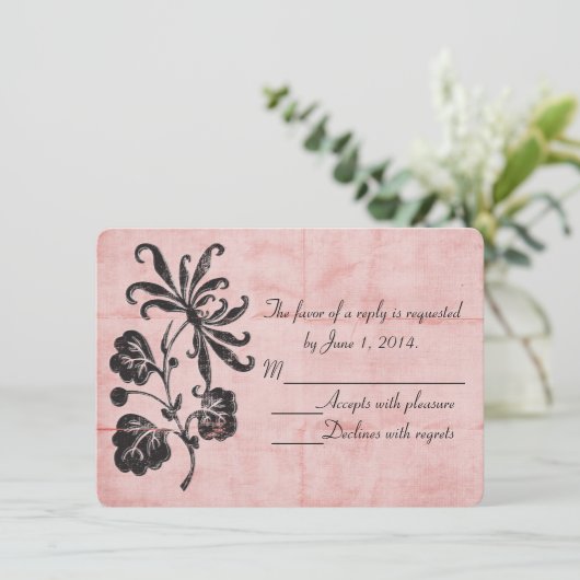 Tangled Roze RSVP Kaart (Staand voorkant)