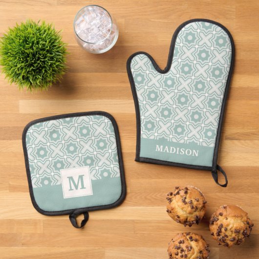 Tangled-schermpatroon Ovenwant & Pannenlap Set (Top down)