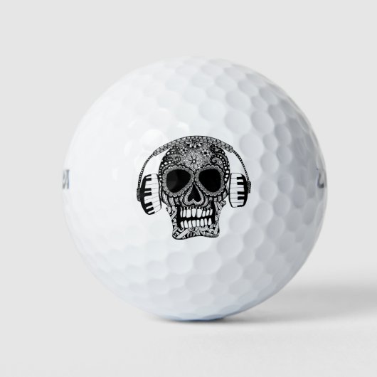 Tangled Skull met hoofdtelefoon Golfballen (Voorkant)