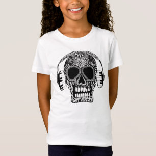 Tangled Skull met hoofdtelefoon Meisjes Shirt