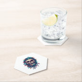 Tangled Skullmas � Funny Xmas Skeleton Kartonnen Onderzetters (Insitu)