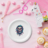 Tangled Skullmas � Funny Xmas Skeleton Papieren Bordje (Feest)