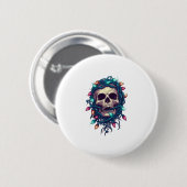 Tangled Skullmas � Funny Xmas Skeleton Ronde Button 5,7 Cm (Voorkant /achterkant)